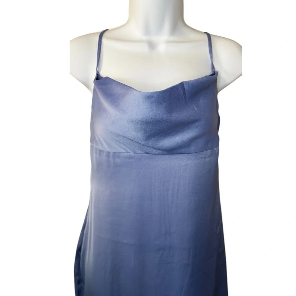 WeWoreWhat Women's Cowl Midi Dress Slate Blue Size 2 NWT